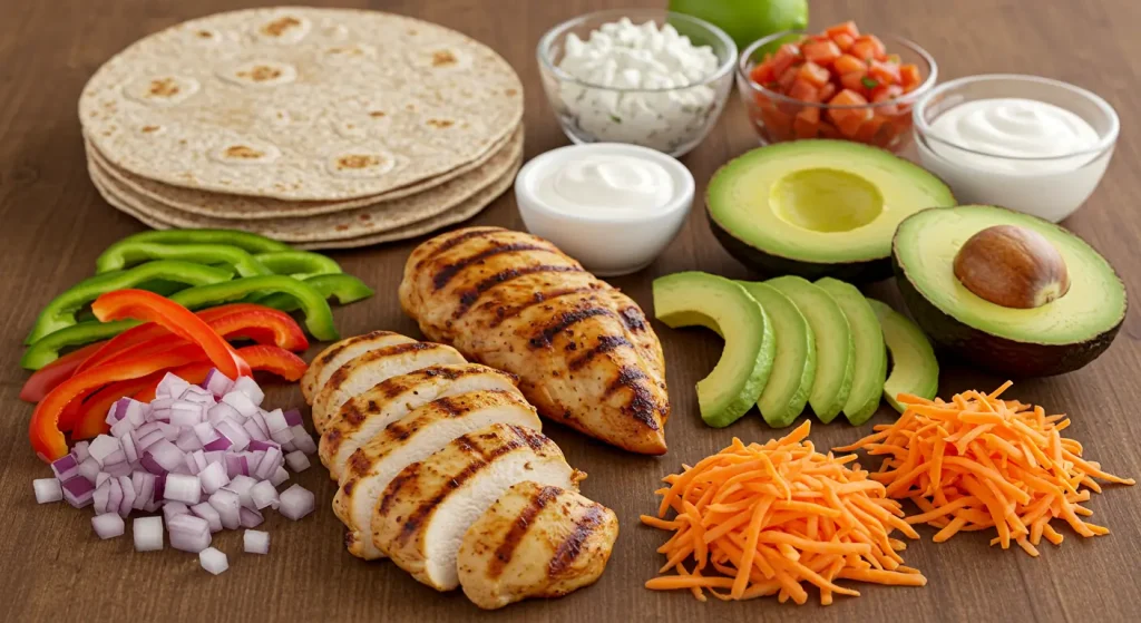 Chicken and Avocado Wraps ingredients