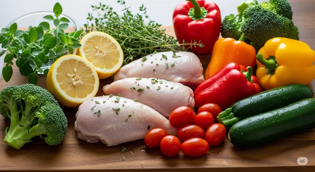 Sheet Pan Lemon Chicken ingredients