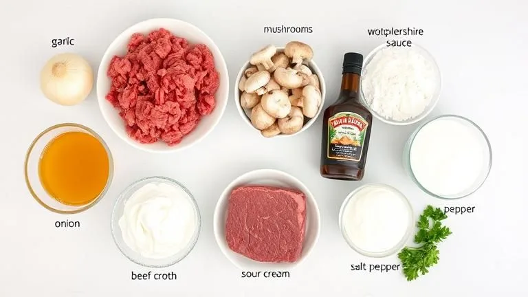 ground beef stroganoff ingredients