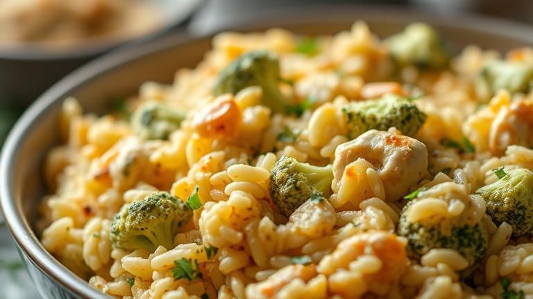 chicken broccoli rice casserole​ dish