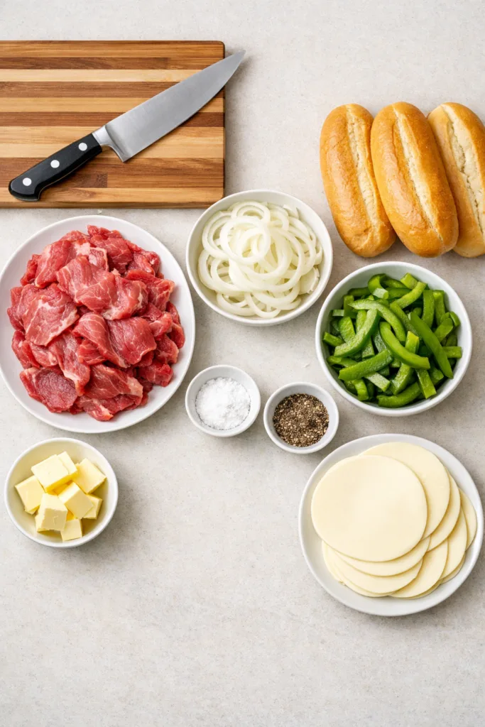 Philly Cheese Steak ingredients